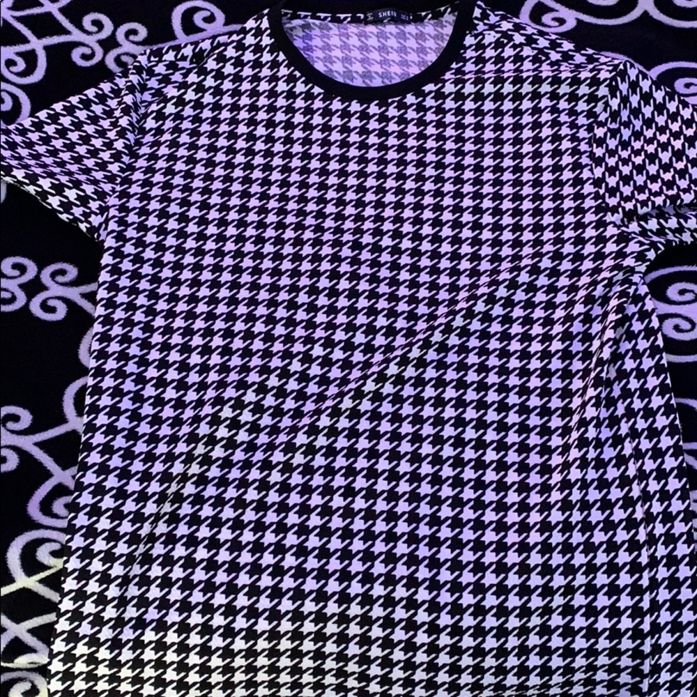 Shein Black And White Star Te Shirt